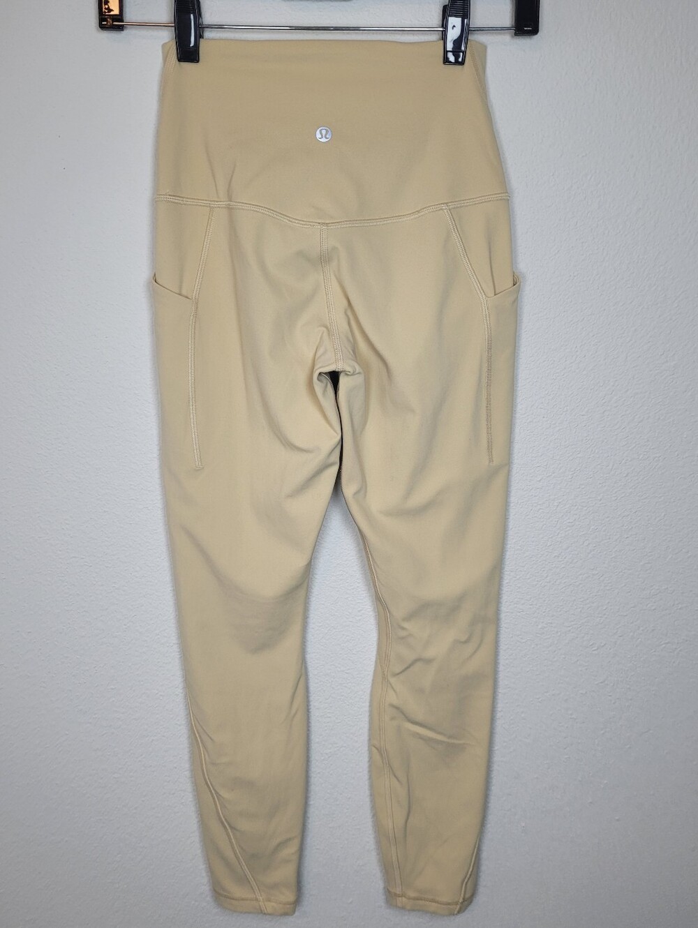 Lululemon Align High Rise Leggings With Pockets Size 4 Prosecco Tan Beige Nulu